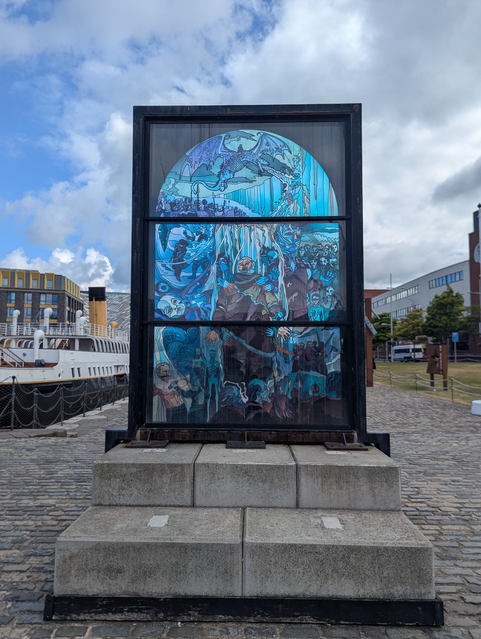 Game of Thrones stained glass window art, Titanic Quarter, Belfast